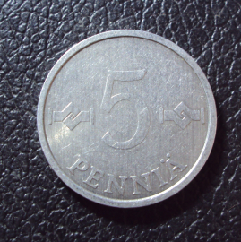 Финляндия 5 пенни 1987 год.