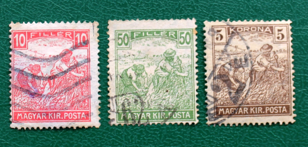 Венгрия 1916-22 Сбор урожая Sc# 106, 338, 348 Used