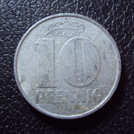 Германия ГДР 10 пфеннигов 1967 год.