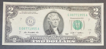 2$ доллара 2009 г. UNC Номер - Год рождения 1955г.