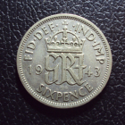 Великобритания 6 пенсов 1943 год.