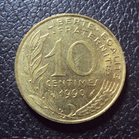Франция 10 сантим 1990 год.