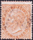  Италия 1863 год . Король Виктор Эммануил II . Каталог 6,50 £.