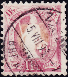 Швейцария 1902 год . Стоящая Гельвеция , 1 fr . Каталог 10,0 €.