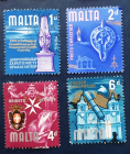 Мальта 1965 История Мальты Sc# 313, 315, 318, 320 Used