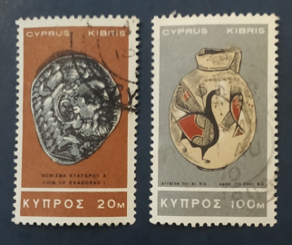 Кипр 1966 История Археология Sc#282, 288  Used