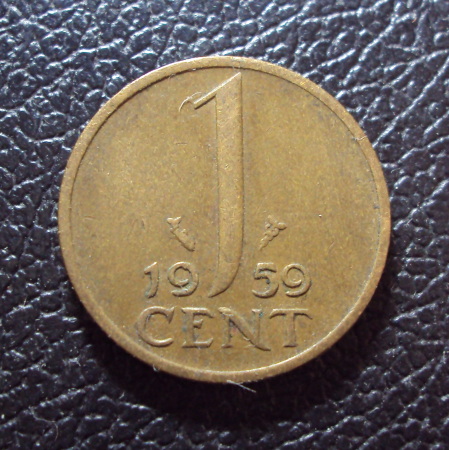 Нидерланды 1 цент 1959 год.