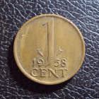Нидерланды 1 цент 1958 год.