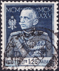 Италия 1925 год . Король Витторио Эммануэле III , 1,25 L . Каталог 25,0 €. 