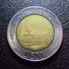 Италия 500 лир 1989 год.