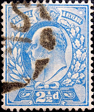 Великобритания 1902 год . король Эдвард VII . 2,5 p . Каталог 15 £ . (7)
