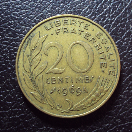 Франция 20 сантим 1969 год.