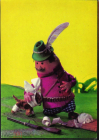 Открытка 1970-е Куклы кукла игрушки охота охотник шляпа ружье собака ф. Цоневой иностранная чистая