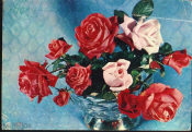 Открытка СССР 1977 г. Цветы, Розы. фото Б. Круцко изд Планета подписана