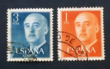Испания 1954 Генералиссимус Франсиско Франко Sc# 825, 831 Used