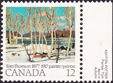 Канада 1977 год . "Апрель в Алгонкин-парке" (1917) , картина Т. Д .Томсона 12 с .