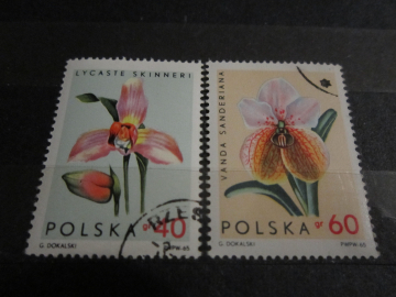Марки Флора цветы Польша 1965 г. 