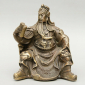 Бронзовая статуэтка военного бога богатства и благополучия Гуань Гун (Гуань Ди) с печатью - вид 1