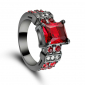 Роскошное кольцо с рубином в черном золоте 18КGF размер 17,5 - вид 1