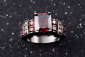 Роскошное кольцо с рубином в черном золоте 18КGF размер 17,5 - вид 3