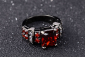 Роскошное кольцо с рубином в черном золоте 18КGF размер 17,5 - вид 5