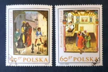 Польша 1969 Миниатюры из Кодекса Бехема  Sc# 1697, 1698 Used