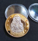 Коллекционная монета 6 SEX EUROS золото 24К