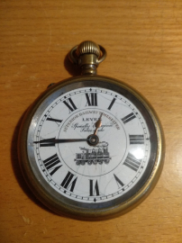 Часы карманные ковровые каретные "SUPERIOR RAILWAY TIMEKEEPER LEVER" Паровоз Швейцария до 1917 г.