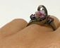 Роскошное кольцо с розовым сапфиром в черном золоте 18КGF размеры 16,5 штамп 925 - вид 2