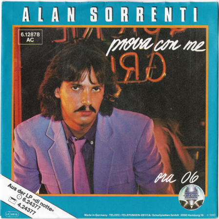 Alan Sorrenti "Prova Con Me" 1980 Single  