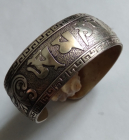 Широкий браслет ручной работы из тибетского серебра