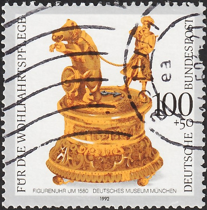 Германия 1992 год . Статуэтка - Часы, 1580 год . Каталог 2,40 £ (1)