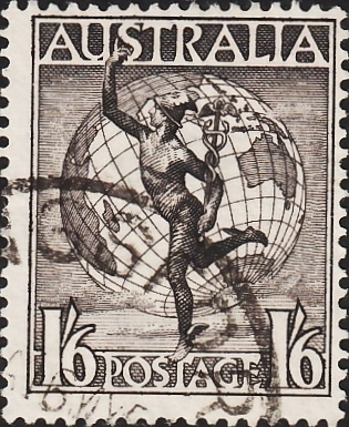 Австралия 1956 год . Авиа Почта . Гермес и Земной шар . Каталог 0,50 €. (3)