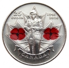 25 центов Канада 2010 год 65 лет победы во Второй Мировой войне UNC цветная