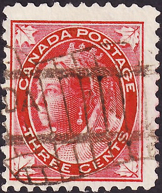 Канада 1898 год . Queen Victoria 3 c . Каталог 2,25 £. (007)