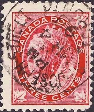 Канада 1898 год . Queen Victoria 3 c . Каталог 2,25 £. (011)