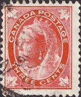 Канада 1898 год . Queen Victoria 3 c . Каталог 2,25 £. (013)