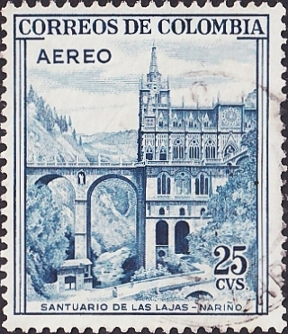 Колумбия 1958 год . Церковь Лас-Лахас , Нариньо , 25 c. (2)