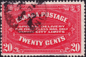 Канада 1922 год . Специальная доставка 20 с . Каталог 10,0 €.