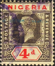 Нигерия 1915 год . King George V , 4 p . Каталог 6,0 £. (1)