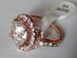 Роскошное кольцо с сапфиром и топазами в розовом золоте 18КGF размер 18 - вид 1