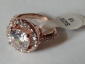 Роскошное кольцо с сапфиром и топазами в розовом золоте 18КGF размер 18 - вид 3