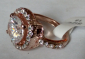 Роскошное кольцо с сапфиром и топазами в розовом золоте 18КGF размер 18 - вид 4