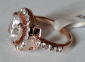 Роскошное кольцо с сапфиром и топазами в розовом золоте 18КGF размер 18 - вид 6