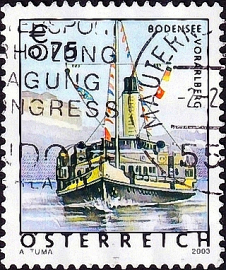 Австрия 2003 год . Лодка на Бодензее, Форарльберг . Каталог 1,80 £ . (2)