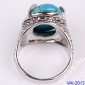 Очаровательное кольцо с бирюзой в тибетском серебре размер 19 - вид 3