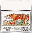 СССР 1977 год . Амурский тигр (Panthera tigris altaica) . Каталог 1,0 €
