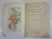 винтажная книга нанесение трафарета на ткани R.W. Newcombe stencilling on fabrics рисунки редкость