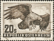 Австрия 1952 год . Золотой орел (Aquila chrysaetos) , 20 s . Каталог 14,0 €.(1)