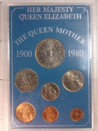 Великобритания, Редкий юбилейный набор:"Её Величество Королева Елизавета - Королева Мать",1900-1980